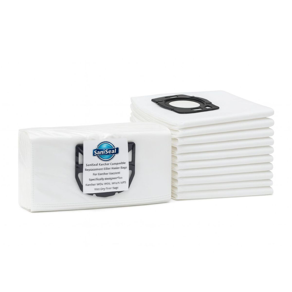 SaniSeal Kärcher compatible 10-pack fleece vacuum bags KFI 487 type